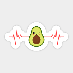 My heart beats for Avocados Sticker